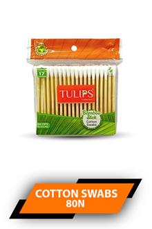 Tulips Bamboo Stick Cotton Swabs 80n